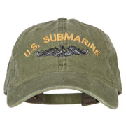 US Submarine Logo Military Embroidered Washed Cotton Twill Cap