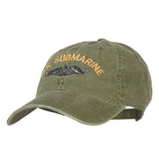 US Submarine Logo Military Embroidered Washed Cotton Twill Cap