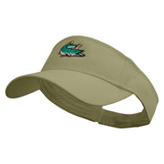 Pike Fish Embroidered Cotton Twill Sun Visor - Khaki OSFM