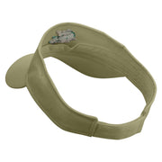 Pike Fish Embroidered Cotton Twill Sun Visor - Khaki OSFM