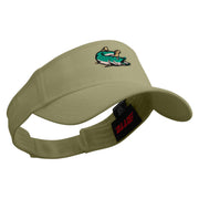 Pike Fish Embroidered Cotton Twill Sun Visor - Khaki OSFM