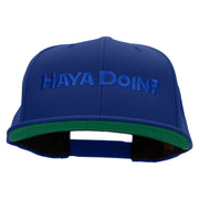 Haya Doin? Embroidered Wool Blend Prostyle Snapback - Royal OSFM