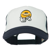 Scribe Smile Face Embroidered Foam Mesh Back Cap