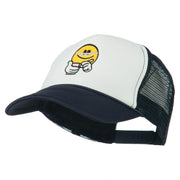 Scribe Smile Face Embroidered Foam Mesh Back Cap