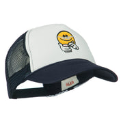 Scribe Smile Face Embroidered Foam Mesh Back Cap