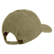 US Submarine Logo Military Embroidered Washed Solid Pigment Dyed Cotton Twill Brass Buckle Cap - Khaki OSFM