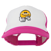 Scribe Smile Face Embroidered Foam Mesh Back Cap