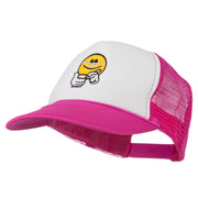 Scribe Smile Face Embroidered Foam Mesh Back Cap