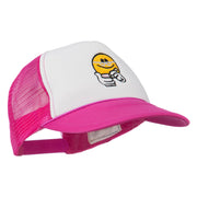 Scribe Smile Face Embroidered Foam Mesh Back Cap