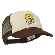 Scribe Smile Face Embroidered Foam Mesh Back Cap