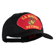 U.S. Marine Retired Red Patched Solid Cotton Twill Pro Style Cap - Black OSFM