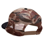 Cut out Pastel Dragonfly Patched Flat Bill Foam Camo Mesh Trucker Cap