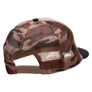 Cut out Pastel Dragonfly Patched Flat Bill Foam Camo Mesh Trucker Cap