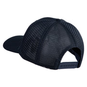 Old English White J Patched Cotton Deluxe Trucker Ball Cap - Navy Navy OSFM