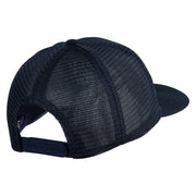 Old English White J Patched Cotton Deluxe Trucker Ball Cap - Navy Navy OSFM