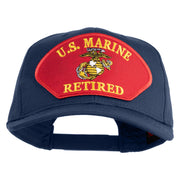 U.S. Marine Retired Red Patched Solid Cotton Twill Pro Style Cap - Navy OSFM