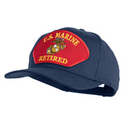 U.S. Marine Retired Red Patched Solid Cotton Twill Pro Style Cap - Navy OSFM