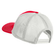 Old English White J Patched Cotton Deluxe Trucker Ball Cap - Red White OSFM