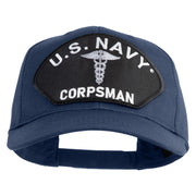 U.S. Navy Corpsman Patched Solid Cotton Twill Pro Style Cap - Navy OSFM