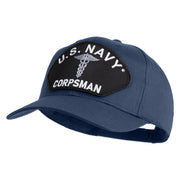 U.S. Navy Corpsman Patched Solid Cotton Twill Pro Style Cap - Navy OSFM