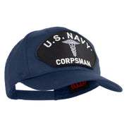 U.S. Navy Corpsman Patched Solid Cotton Twill Pro Style Cap - Navy OSFM
