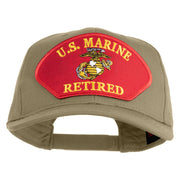 U.S. Marine Retired Red Patched Solid Cotton Twill Pro Style Cap - Khaki OSFM