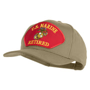 U.S. Marine Retired Red Patched Solid Cotton Twill Pro Style Cap - Khaki OSFM
