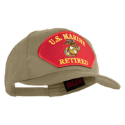 U.S. Marine Retired Red Patched Solid Cotton Twill Pro Style Cap - Khaki OSFM