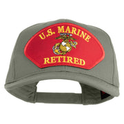U.S. Marine Retired Red Patched Solid Cotton Twill Pro Style Cap - Grey OSFM