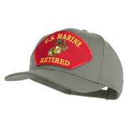 U.S. Marine Retired Red Patched Solid Cotton Twill Pro Style Cap - Grey OSFM