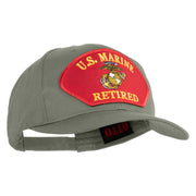 U.S. Marine Retired Red Patched Solid Cotton Twill Pro Style Cap - Grey OSFM