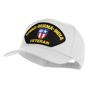 China-Burma-India Veteran Patched Solid Cotton Twill 5 Panel Prostyle Snap Cap - White OSFM