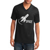 US Space Force Big Size Core Cotton V-Neck T-Shirt - Jet-Black XS