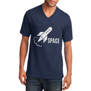 US Space Force Rocket Big Size Core Cotton V-Neck T-Shirt