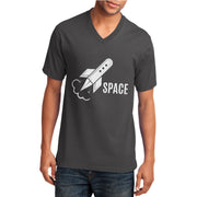 US Space Force Rocket Big Size Core Cotton V-Neck T-Shirt