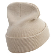 Ceo Embroidered 12 Inch Long Knitted Beanie - Birch OSFM