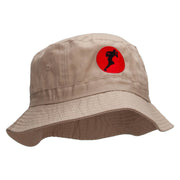 Running Rugby Logo Embroidered Pigment Dyed Bucket Hat - Khaki OSFM