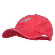 Shark Shape Embroidered Washed Cotton Cap