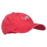 Shark Shape Embroidered Washed Cotton Cap