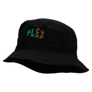 Flex Embroidered Pigment Dyed Bucket Hat - Black OSFM