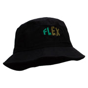 Flex Embroidered Pigment Dyed Bucket Hat - Black OSFM