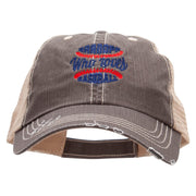 Grandpa Who Loves Baseball Embroidered Low Profile Special Cotton Mesh Cap - Brown-Khaki OSFM