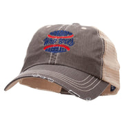 Grandpa Who Loves Baseball Embroidered Low Profile Special Cotton Mesh Cap - Brown-Khaki OSFM