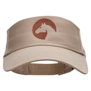 Horse Cutout Embroidered Cotton Twill Sun Visor