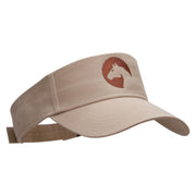 Horse Cutout Embroidered Cotton Twill Sun Visor