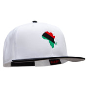 African Kwanzaa Embroidered Two Tone Flat Bill Snapback