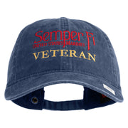 United States Marines Semper Fi Veteran Embroidered Washed Solid Pigment Dyed Cotton Twill Brass Buckle Cap - Navy OSFM