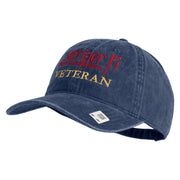 United States Marines Semper Fi Veteran Embroidered Washed Solid Pigment Dyed Cotton Twill Brass Buckle Cap - Navy OSFM