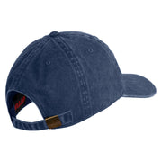 United States Marines Semper Fi Veteran Embroidered Washed Solid Pigment Dyed Cotton Twill Brass Buckle Cap - Navy OSFM