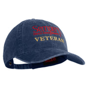 United States Marines Semper Fi Veteran Embroidered Washed Solid Pigment Dyed Cotton Twill Brass Buckle Cap - Navy OSFM